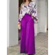 Loose Long Sleeves Floral Printed Blouses + High-Waisted Solid CoLor Wide Leg Pants Trousers Two Pieces Set Loose Long Sleeves Floral Printed Blouses + High-Waisted Solid CoLor Wide Leg Pants Trousers Two Pieces Set