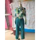 Long Sleeves Buttoned Printed Lapel Blouses Top + High Waisted Pants Bottom Two Pieces Set Long Sleeves Buttoned Printed Lapel Blouses Top + High Waisted Pants Bottom Two Pieces Set