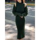 Mock Neck Long Sleeves Solid Color Cardigan Top + High Waisted Sweater Dress Two Pieces Set Mock Neck Long Sleeves Solid Color Cardigan Top + High Waisted Sweater Dress Two Pieces Set