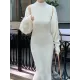 Mock Neck Long Sleeves Solid Color Cardigan Top + High Waisted Sweater Dress Two Pieces Set Mock Neck Long Sleeves Solid Color Cardigan Top + High Waisted Sweater Dress Two Pieces Set