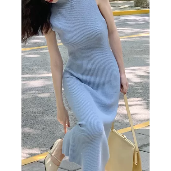 Mock Neck Long Sleeves Solid Color Cardigan Top + High Waisted Sweater Dress Two Pieces Set Mock Neck Long Sleeves Solid Color Cardigan Top + High Waisted Sweater Dress Two Pieces Set