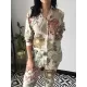 Lapel Long Sleeves Buttoned Flower Print Shirts Top + Ninth Pants Pants Bottom Two Pieces Set Lapel Long Sleeves Buttoned Flower Print Shirts Top + Ninth Pants Pants Bottom Two Pieces Set