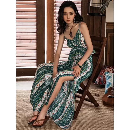 Casual Loose High Waisted Floral Printed Wide Leg Pants Bottoms Casual Loose High Waisted Floral Printed Wide Leg Pants Bottoms