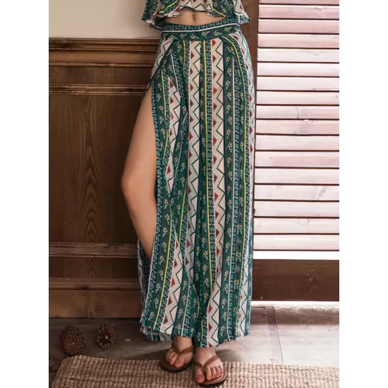 Casual Loose High Waisted Floral Printed Wide Leg Pants Bottoms Casual Loose High Waisted Floral Printed Wide Leg Pants Bottoms