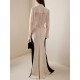 Contrast Color Long Sleeves Loose V-neck Maxi Dresses Evening Dresses Contrast Color Long Sleeves Loose V-neck Maxi Dresses Evening Dresses