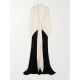 Contrast Color Long Sleeves Loose V-neck Maxi Dresses Evening Dresses Contrast Color Long Sleeves Loose V-neck Maxi Dresses Evening Dresses