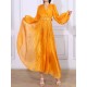 Belted Pleated Solid Color High Waisted Long Sleeves V-Neck Maxi Dresses Belted Pleated Solid Color High Waisted Long Sleeves V-Neck Maxi Dresses