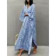 Leopard Split-Side Sun Protection Batwing Sleeves Loose V-Neck Maxi Dresses Cover-Ups Swimwear Leopard Split-Side Sun Protection Batwing Sleeves Loose V-Neck Maxi Dresses Cover-Ups Swimwear