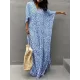 Leopard Split-Side Sun Protection Batwing Sleeves Loose V-Neck Maxi Dresses Cover-Ups Swimwear Leopard Split-Side Sun Protection Batwing Sleeves Loose V-Neck Maxi Dresses Cover-Ups Swimwear