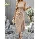 Hollow Solid Color Split-side Sleeveless Round-neck Midi Dresses Hollow Solid Color Split-side Sleeveless Round-neck Midi Dresses