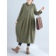 Casual Loose Plus Size Solid Color Hooded Midi Dresses Casual Loose Plus Size Solid Color Hooded Midi Dresses