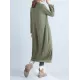 Casual Loose Plus Size Solid Color Hooded Midi Dresses Casual Loose Plus Size Solid Color Hooded Midi Dresses
