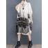 Pockets Printed Half Sleeves Loose Lapel Midi Dresses