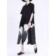 Contrast Color Drawstring Printed Tied Waist Loose Short Sleeves Lapel Shirt Dress Midi Dresses Contrast Color Drawstring Printed Tied Waist Loose Short Sleeves Lapel Shirt Dress Midi Dresses