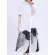 Contrast Color Drawstring Printed Tied Waist Loose Short Sleeves Lapel Shirt Dress Midi Dresses Contrast Color Drawstring Printed Tied Waist Loose Short Sleeves Lapel Shirt Dress Midi Dresses