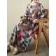 Flower Print Pockets Split-Joint Long Sleeves Loose Round-Neck Midi Dresses Flower Print Pockets Split-Joint Long Sleeves Loose Round-Neck Midi Dresses