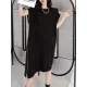 Loose Short Sleeves Asymmetric Zipper Round-Neck Dresses Midi Dresses Loose Short Sleeves Asymmetric Zipper Round-Neck Dresses Midi Dresses