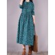 Original Lapel Frenum Floral Printed Midi Dress Original Lapel Frenum Floral Printed Midi Dress