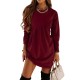 Casual Loose Long Sleeves Solid Color Round-Neck Mini Dresses Casual Loose Long Sleeves Solid Color Round-Neck Mini Dresses