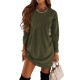 Casual Loose Long Sleeves Solid Color Round-Neck Mini Dresses Casual Loose Long Sleeves Solid Color Round-Neck Mini Dresses