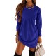 Casual Loose Long Sleeves Solid Color Round-Neck Mini Dresses Casual Loose Long Sleeves Solid Color Round-Neck Mini Dresses