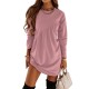 Casual Loose Long Sleeves Solid Color Round-Neck Mini Dresses Casual Loose Long Sleeves Solid Color Round-Neck Mini Dresses