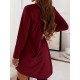 Casual Loose Long Sleeves Solid Color Round-Neck Mini Dresses Casual Loose Long Sleeves Solid Color Round-Neck Mini Dresses