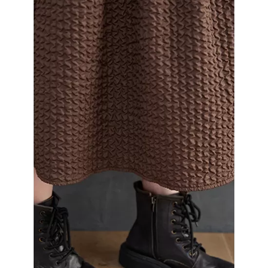 Casual Long Sleeves Loose Split-Joint Jacquard High-Neck Sweater Dresses Casual Long Sleeves Loose Split-Joint Jacquard High-Neck Sweater Dresses