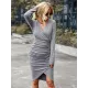 Casual Wrap Solid Color V-Neck Dress Casual Wrap Solid Color V-Neck Dress