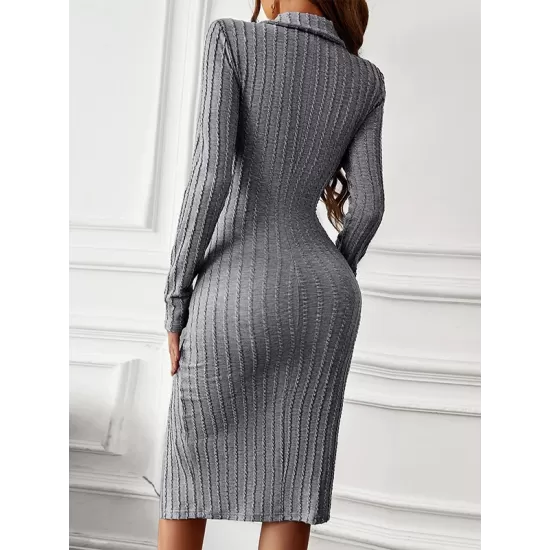 Casual Wrap Buckle V-Neck Dress Casual Wrap Buckle V-Neck Dress