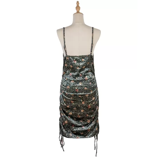 Casual Wrap Sleeveless Solid U-Neck Dress Casual Wrap Sleeveless Solid U-Neck Dress