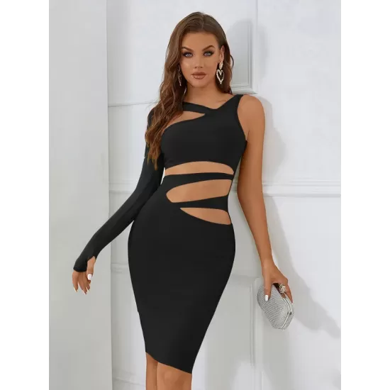 Casual Wrap Irregular Clipping Backless Solid Dress Casual Wrap Irregular Clipping Backless Solid Dress