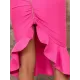 Casual Wrap Solid Color Round-Neck Dress Casual Wrap Solid Color Round-Neck Dress