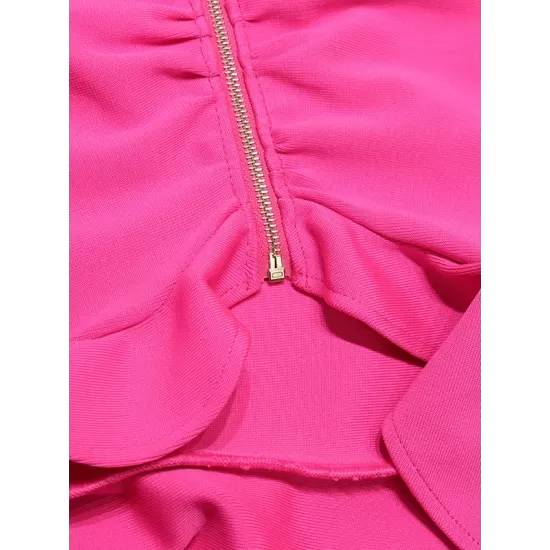 Casual Wrap Solid Color Round-Neck Dress Casual Wrap Solid Color Round-Neck Dress