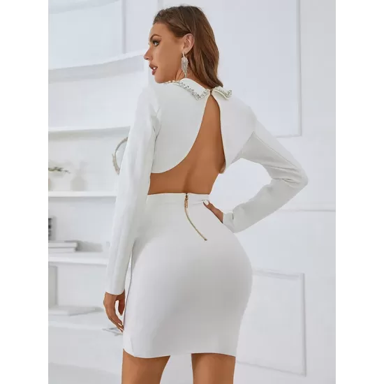 Casual Wrap Solid Color Zipper V-Neck Dress Casual Wrap Solid Color Zipper V-Neck Dress