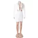 Casual Wrap Solid Color Zipper V-Neck Dress Casual Wrap Solid Color Zipper V-Neck Dress