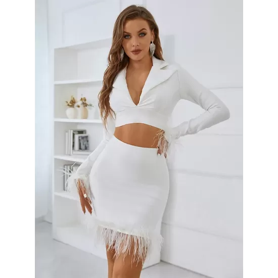 Casual Wrap Solid Color Patchwork V-Neck Two Pieces Set Casual Wrap Solid Color Patchwork V-Neck Two Pieces Set