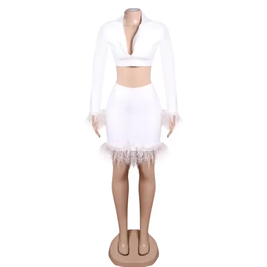 Casual Wrap Solid Color Patchwork V-Neck Two Pieces Set Casual Wrap Solid Color Patchwork V-Neck Two Pieces Set