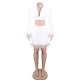 Casual Wrap Solid Color Patchwork V-Neck Two Pieces Set Casual Wrap Solid Color Patchwork V-Neck Two Pieces Set