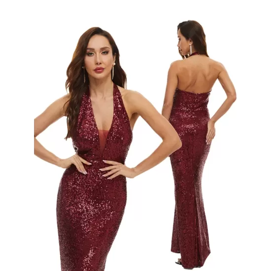 Evening Wrap Sleeveless Backless Embroidered V-Neck Maxi Dress Evening Wrap Sleeveless Backless Embroidered V-Neck Maxi Dress