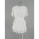Falbala Solid Color Wrap Round-Neck Mini Dresses Falbala Solid Color Wrap Round-Neck Mini Dresses