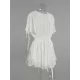 Falbala Solid Color Wrap Round-Neck Mini Dresses Falbala Solid Color Wrap Round-Neck Mini Dresses