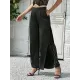 Jacquard Lacy Pockets Solid Color Split-Joint Wrap Casual Pants Bottoms Jacquard Lacy Pockets Solid Color Split-Joint Wrap Casual Pants Bottoms