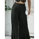 Jacquard Lacy Pockets Solid Color Split-Joint Wrap Casual Pants Bottoms Jacquard Lacy Pockets Solid Color Split-Joint Wrap Casual Pants Bottoms