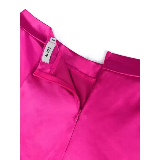 Lacy Pleated Solid Color Flared Pants Wrap Casual Pants Bottoms Lacy Pleated Solid Color Flared Pants Wrap Casual Pants Bottoms