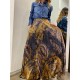 Contrast Color Flower Print Loose Wrap Skirts Bottoms Contrast Color Flower Print Loose Wrap Skirts Bottoms