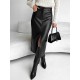 Pockets Solid Color Split-Front Zipper Skinny Wrap Skirts Bottoms Pockets Solid Color Split-Front Zipper Skinny Wrap Skirts Bottoms