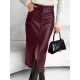 Pockets Solid Color Split-Front Zipper Skinny Wrap Skirts Bottoms Pockets Solid Color Split-Front Zipper Skinny Wrap Skirts Bottoms