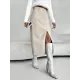 Pockets Solid Color Split-Front Zipper Skinny Wrap Skirts Bottoms Pockets Solid Color Split-Front Zipper Skinny Wrap Skirts Bottoms