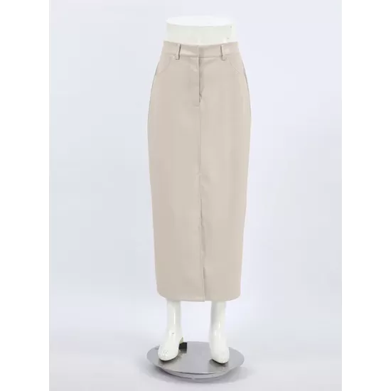 Pockets Solid Color Split-Front Zipper Skinny Wrap Skirts Bottoms Pockets Solid Color Split-Front Zipper Skinny Wrap Skirts Bottoms